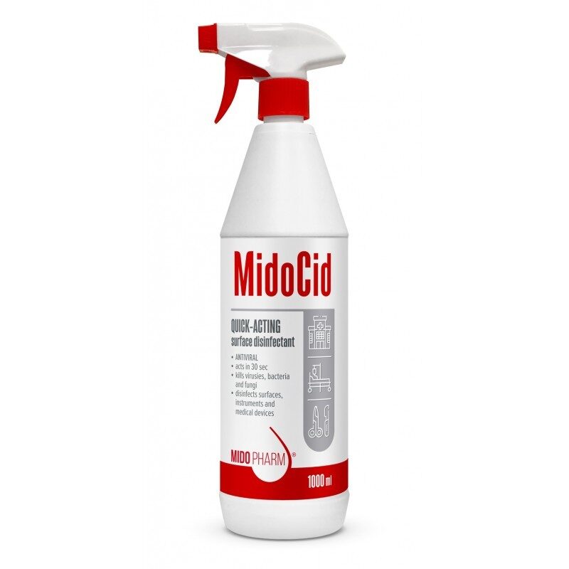 Virsmām ātras iedarbības dezinfekcijas līdzeklis MidoCid - 1000ml
