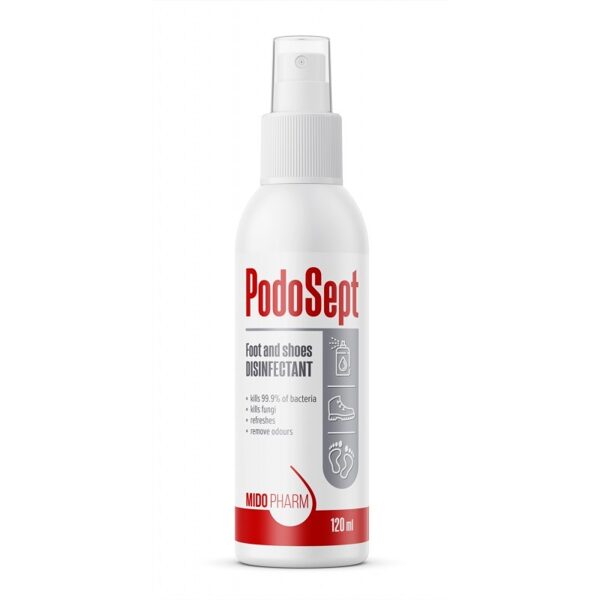 Kāju un apavu dezinfekcijas līdzeklis PodoSept - 120ml